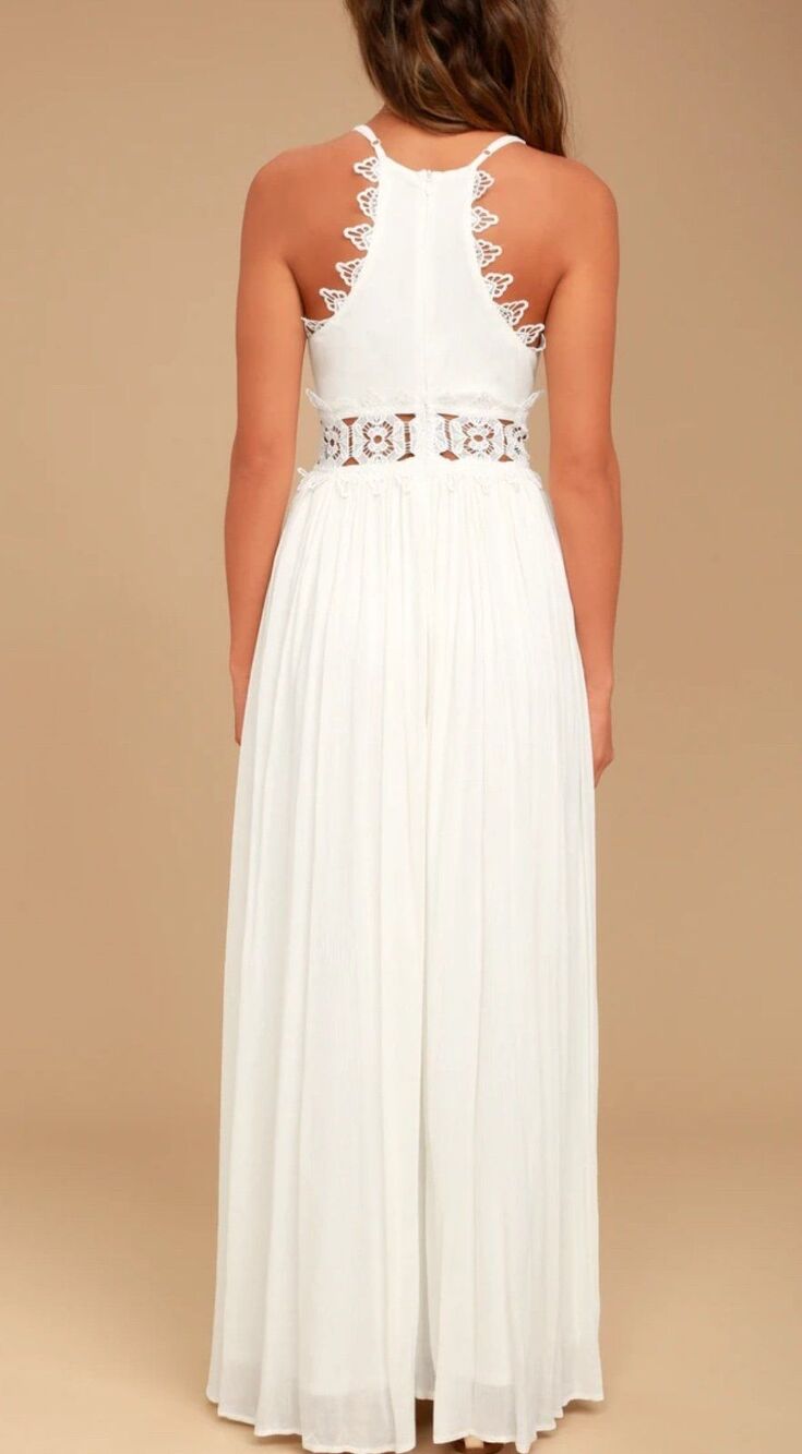 Lulus This is Love White Lace Maxi Dress Wedding NWT Size S - Picture 2 of 10